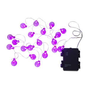 Růžový venkovní světelný LED řetěz s motivem žárovek Best Season Bulb, 20 světýlek