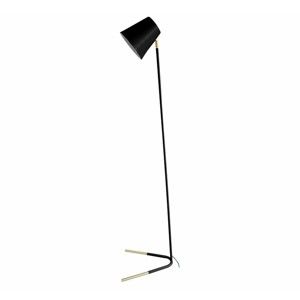 Černá volně stojící lampa s detaily ve zlaté barvě Leitmotiv Noble