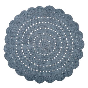 Šedý ručně háčkovaný koberec z bavlny Nattiot Alma, ø 120 cm