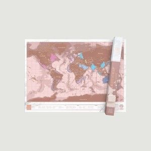 Cestovní sada šekrabávacích map v barvě rose gold Luckies of London Travel Millenial