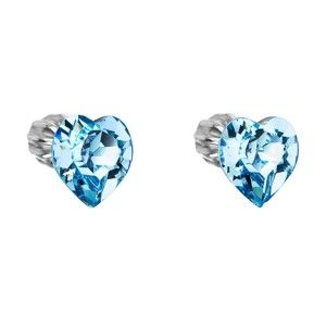Modré náušnice ze stříbra se Swarovski krystaly ve tvaru srdce Je Veux Dorseo
