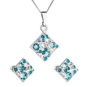 Set 2 modrých náušnic a náhrdelníku ze stříbra se Swarovski krystaly Je Veux Rosso
