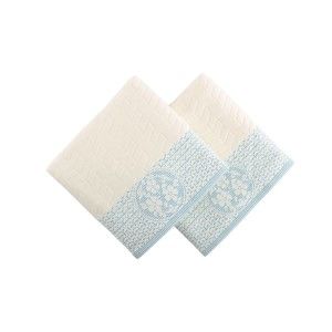 Sada 2 ručníků s modrým detailem Amada, 50 x 90 cm