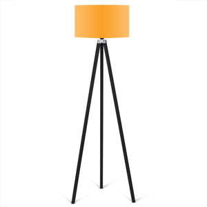 Černá volně stojící lampa s oranžovým stínítkem lampa Kate Louise Siyah