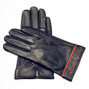 Dámské černé kožené rukavice <br>Pride & Dignity Oslo, vel. 7