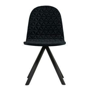 Černá židle s černými nohami Iker Mannequin Triangle