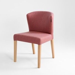 Růžová židle s přírodními nohami Custom Form Harvard