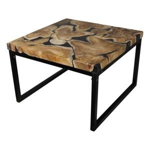 Konferenční stolek z kovu a teakového dřeva HSM collection Salon, 70 x 44 cm