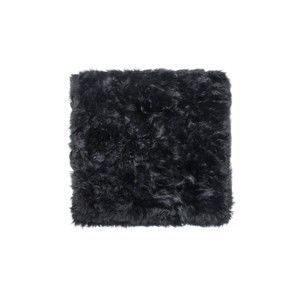 Černý koberec z ovčí kožešiny Royal Dream Zealand Square, 70 x 70 cm