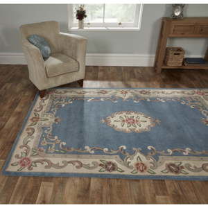 Modrý vlněný koberec Flair Rugs Aubusson, 120 x 180 cm