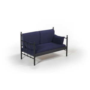 Tmavě modrá dvoumístná venkovní sedačka Lalas DK, 76 x 149 cm