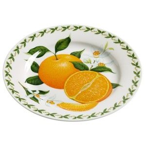Talířek z kostního porcelánu Maxwell & Williams Orchard Fruits Orange, ⌀ 20 cm