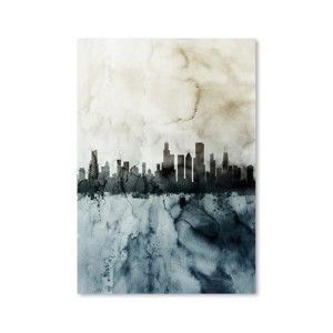 Plakát Americanflat Chicago City Skyline, 42 x 30 cm