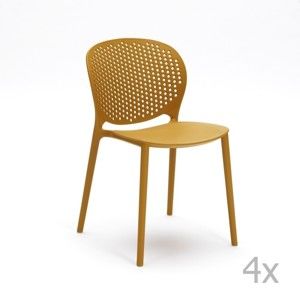 Sada 4 žlutých židlí Design Twist Gavle