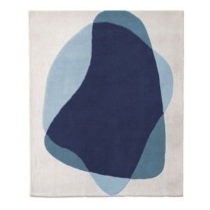 Modro-šedý koberec z čisté vlny HARTÔ Serge, 180 x 220 cm