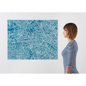 Modrá nástěnná mapa Palomar Pin Berlín