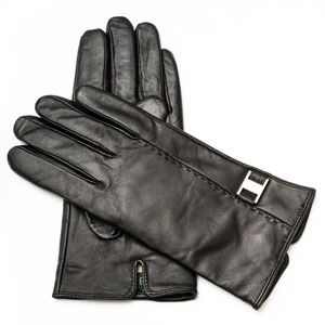 Dámské černé kožené rukavice <br>Pride & Dignity Rome, vel. 8,5