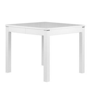 Lesklý bílý rozkládací jídelní stůl Durbas Style Eric, délka až 180 cm