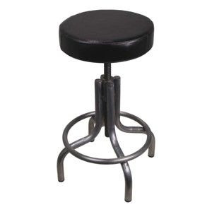 Šedo-černá stolička z kovu s koženým potahem HSM collection Revolving