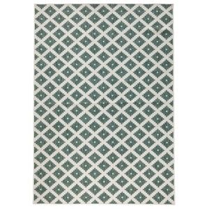 Zeleno-krémový oboustranný koberec vhodný i na ven Bougari Nizza, 120 x 170 cm