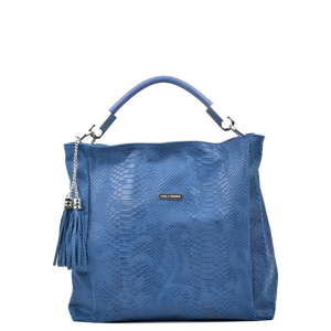 Modrá kožená kabelka Carla Ferreri Felice