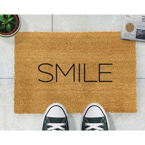 Rohožka z přírodního kokosového vlákna Artsy Doormats Smile, 40 x 60 cm