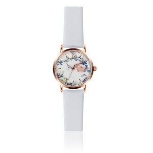 Dámské hodinky s bílým páskem z pravé kůže Emily Westwood Magic