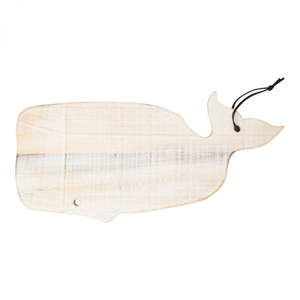 Krájecí prkénko z akátového dřeva s bílou patinou Ego Dekor Velryba Ocean