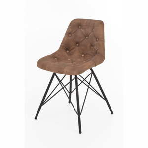 Sada 2 židlí s kovovou konstrukcí a koženým potahem Index Living