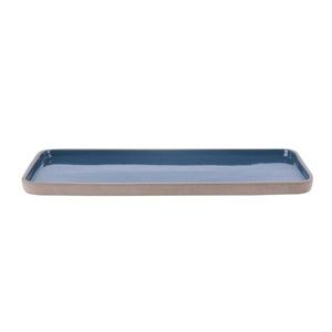 Modrý ručně vyrobený terakotový servírovací talíř PT LIVING Brisk, 36 x 16 cm