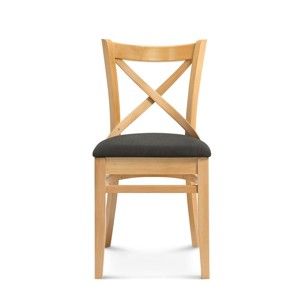 Dřevěná židle s černým polstrováním Fameg Hagen