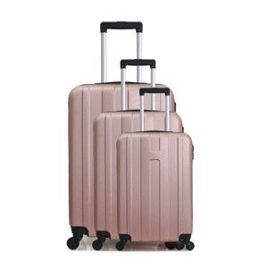 Sada 3 růžových cestovních kufrů na kolečkách Hero Atlanta