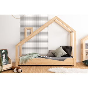 Domečková postel z borovicového dřeva Adeko Luna Adra, 90 x 190 cm