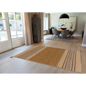 Hnědý ručně vyráběný bavlněný koberec Arte Espina Navarro 2921, 130 x 190 cm