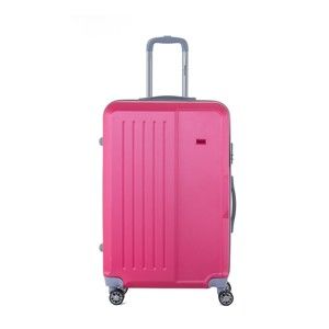 Růžový cestovní kufr na kolečkách s kódovým zámkem SINEQUANONE Josh, 107 l
