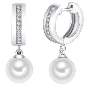 Bílé perlové náušnice Pearls of London Boreás