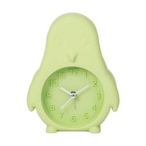 Světle zelené hodiny s budíkem Just 4 Kids Green Penguin