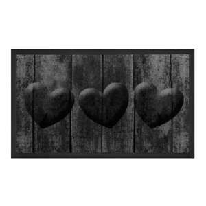 Černá rohožka Hanse Home Heart, 45 x 75 cm