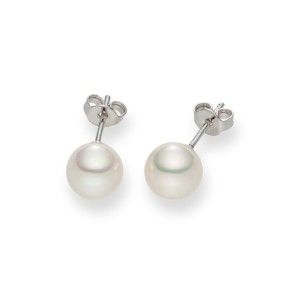 Bílé perlové náušnice Pearls of London Mystic