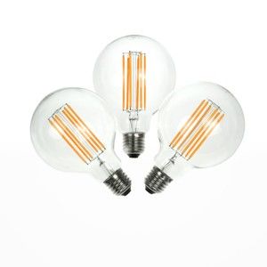 Sada 3 LED žárovek Bulb Attack GLOBE Linear, E27 6,5 W