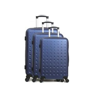 Sada 3 modrých cestovních kufrů na kolečkách Hero Taurus