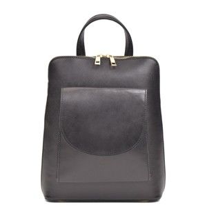 Černý dámský kožený batoh Anna Luchini Mirago