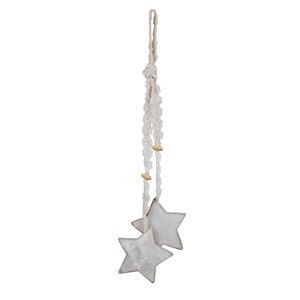 Bílá závěsná vánoční dekorace ve tvaru hvězdiček Ego dekor