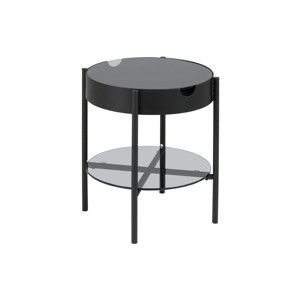 Černý odkládací stolek s úložným prostorem Actona Tipton, ⌀ 45 cm