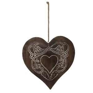 Závěsná dekorace ve tvaru srdce Antic Line Wooden Heart