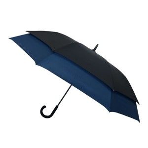 Větruodolný černo-modrý deštník pro dvě osoby Ambiance Framed, ⌀ 128 cm