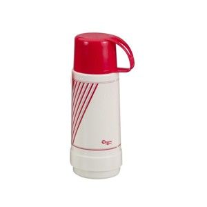 Červeno-bílá termo láhev Metaltex Vacuum, 750 ml