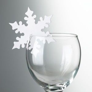 Sada 10 bílých papírových ozdob na skleničky Neviti White Snowflake