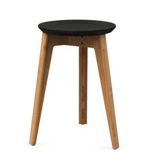 Bambusová stolička s černým sedátkem z bukového dřeva We Do Wood Button