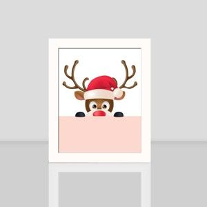 Obraz v bílém rámu Reindeer, 23,5 x 28,5 cm